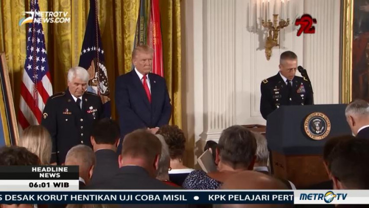Trump Serahkan Medali Kehormatan ke Petugas Medis Penyelamat Tentara AS