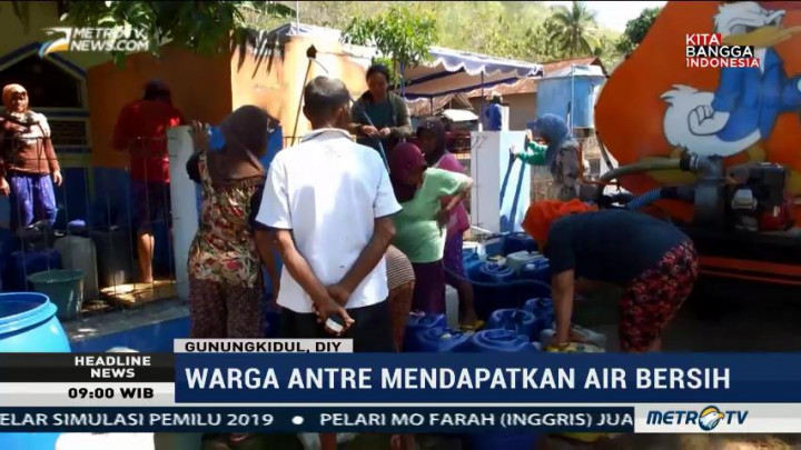 Kekeringan, Warga Gunung Kidul Antre Air Bersih