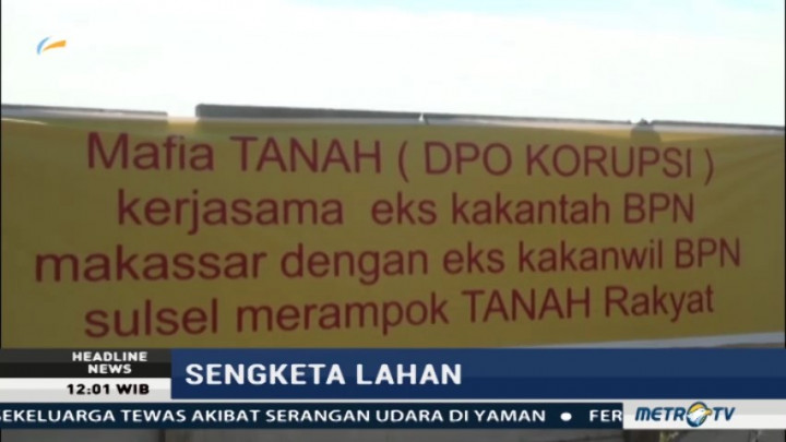 Warga Makassar Pasang Spanduk Tolak Mafia Tanah