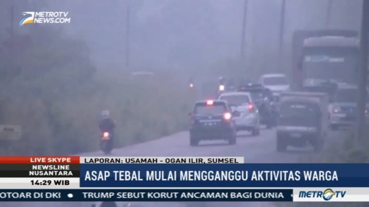 Kabut Asap di Ogan Ilir Mulai Ganggu Aktivitas Warga