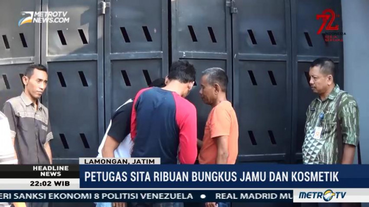 Polisi Gerebek Toko Jamu Tradisional di Lamongan