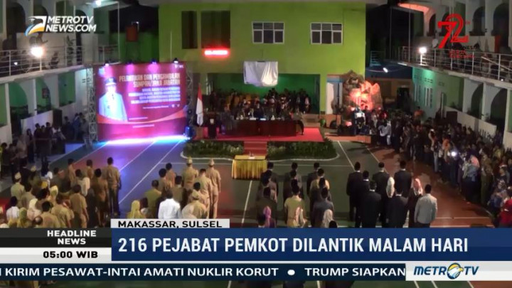 Ratusan Pejabat Pemkot Makassar Dilantik pada Malam Hari