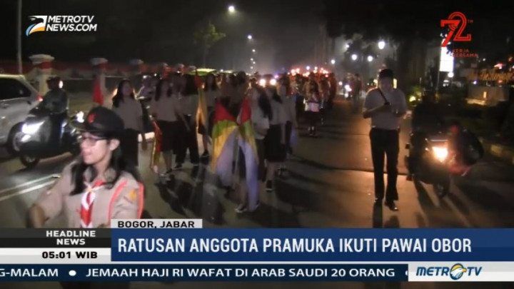 Sambut Hari Pramuka, Ratusan Pelajar di Bogor Ikuti Pawai Obor