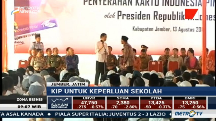 Jokowi Bagikan 1.725 KIP di Jember