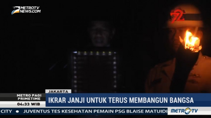 Jokowi Pimpin Apel Kehormatan di TMP Kalibata