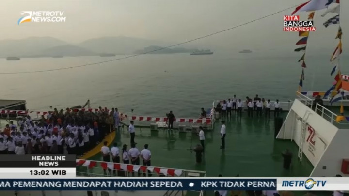 Pegawai ASDP Gelar Upacara Kemerdekaan di Atas Kapal