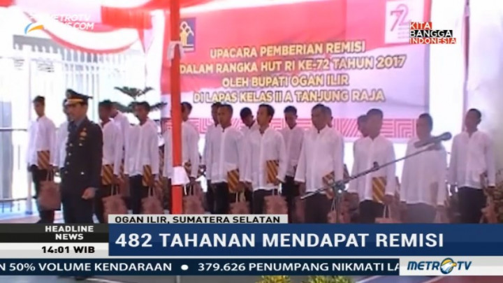 482 Napi Lapas Tanjung Raja Dapat Remisi HUT RI