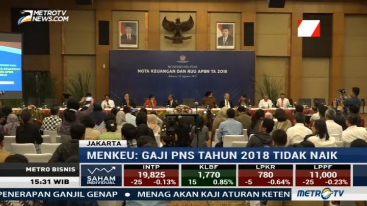 Menkeu: Gaji PNS Tahun 2018 Tidak Naik
