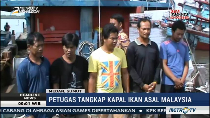 2 Kapal Pencuri Ikan Asal Malaysia Ditangkap di Medan