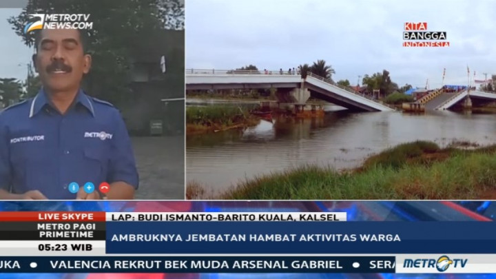 Jembatan Ambruk, Tiga Desa di Barito Kuala Kalsel Terisolir