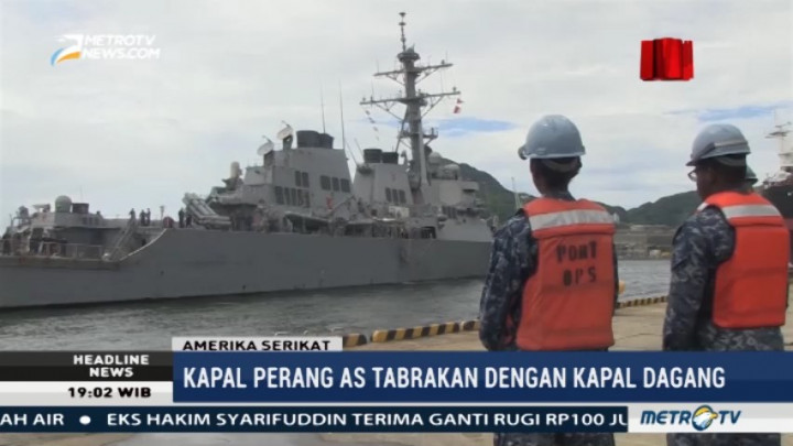 Kapal Perang AS dan Kapal Dagang Tabrakan, Sepuluh Awak Kapal Hilang