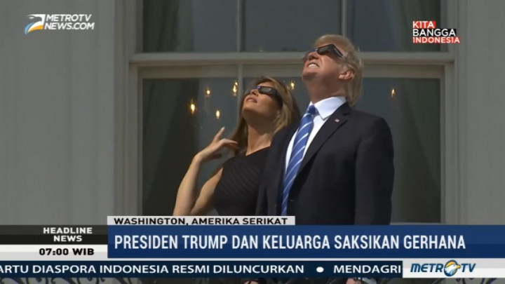 Donald Trump Saksikan Gerhana Matahari dari Gedung Putih
