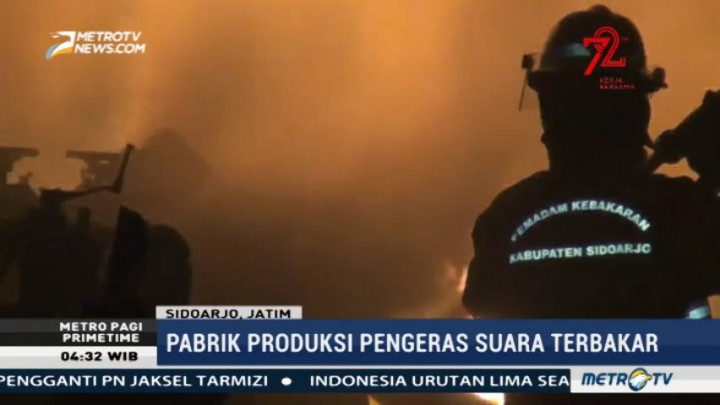 Pabrik Pembuat Pengeras Suara di Sidoarjo Ludes Terbakar