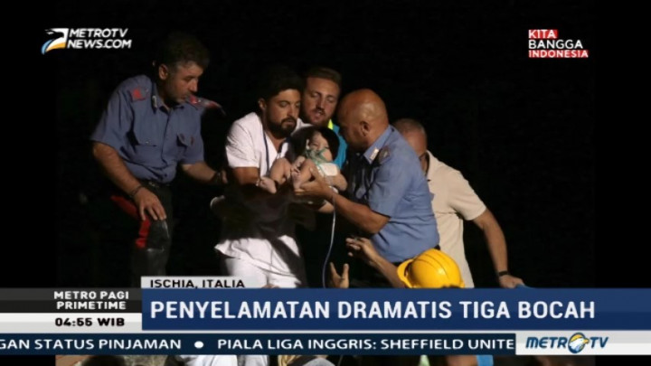Penyelamatan Dramatis Tiga Bocah dari Reruntuhan Gempa Italia