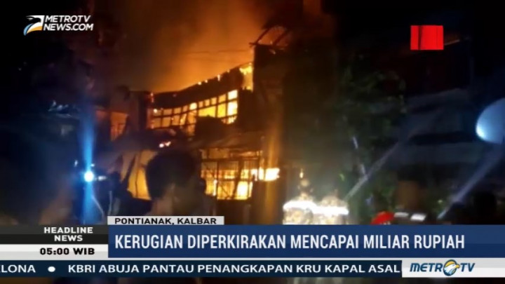 Delapan Ruko di Pontianak Ludes Terbakar