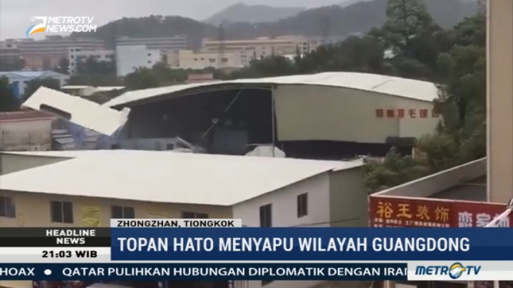 Topan Hato Hantam Tiongkok, 16 Tewas