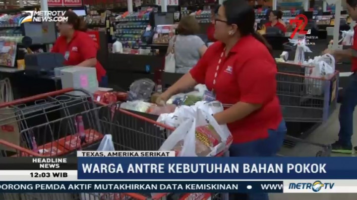 Antisipasi Hantaman Badai, Warga Texas Antre Kebutuhan Bahan Pokok