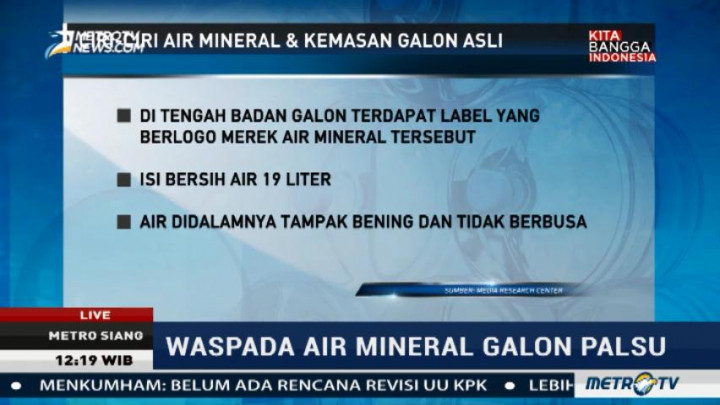 Waspada Air Mineral Galon Palsu