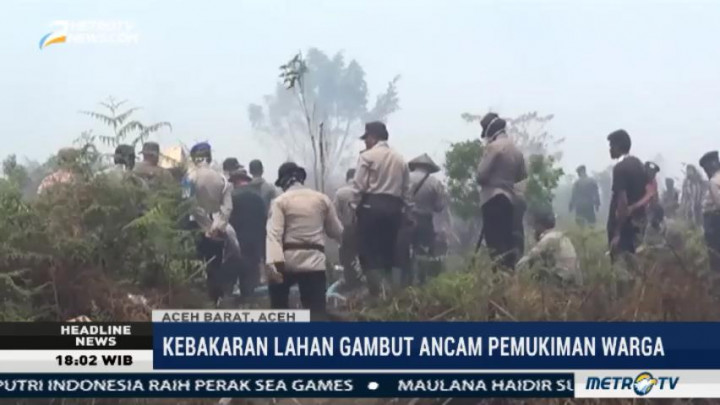 Kebakaran Lahan Gambut di Aceh Barat Ancam Pemukiman Warga