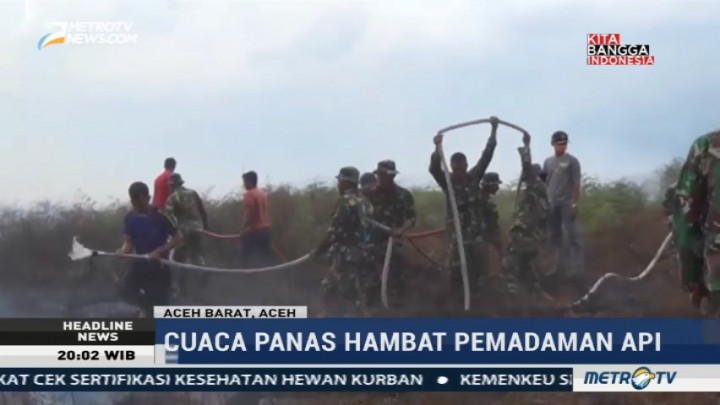 Puluhan Prajurit Kodim Aceh Barat Diterjunkan Padamkan Kebakaran Lahan