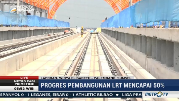 Pembangunan LRT Palembang Capai 50 Persen