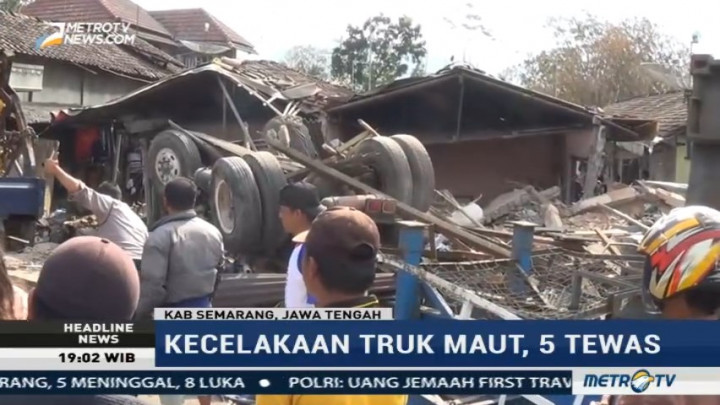 Kecelakaan Truk Kontainer di Semarang, Lima Tewas