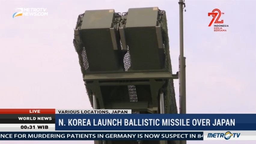 North Korea Launch Ballistic Missile Over Japan