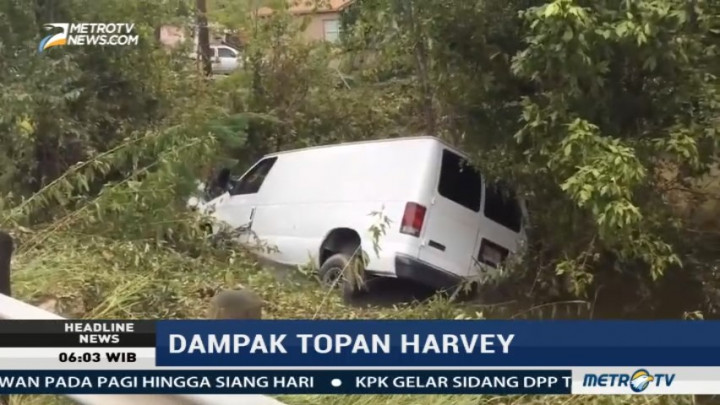 Satu Keluarga Tewas Terbawa Arus Banjir Dampak Topan Harvey