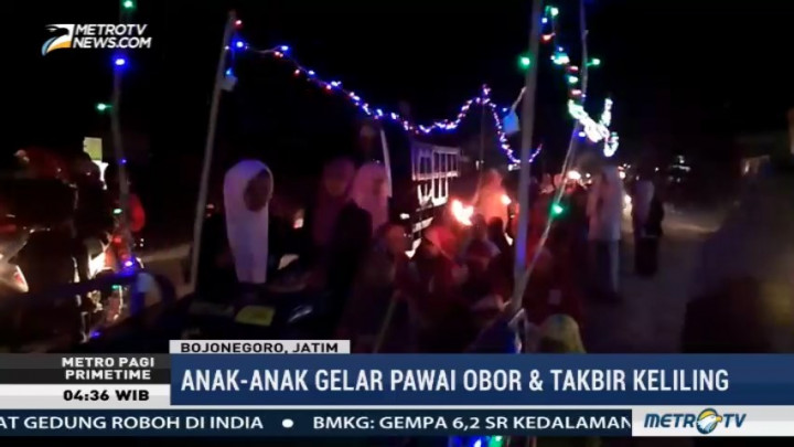 Pawai Obor Diiringi Gema Takbir Digelar Warga Menyambut Iduladha
