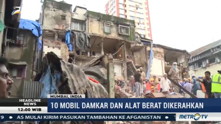 Gedung 5 Lantai di India Runtuh, 24 Orang Tewas