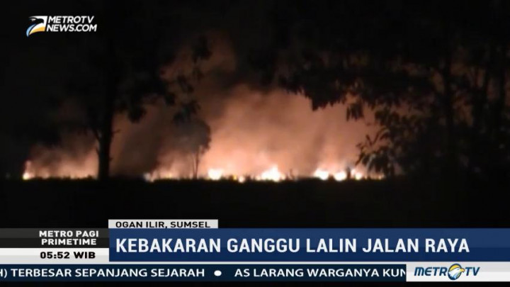 Puluhan Hektare Lahan Gambut di Indralaya Utara Terbakar