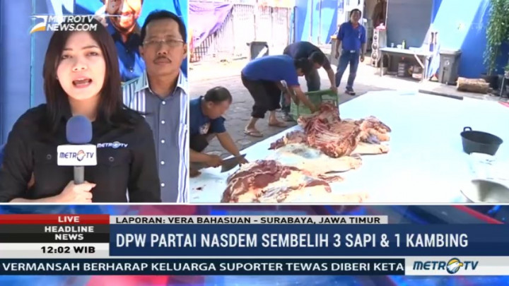 DPW NasDem Jawa Timur Kurban 3 Sapi dan Seekor Kambing