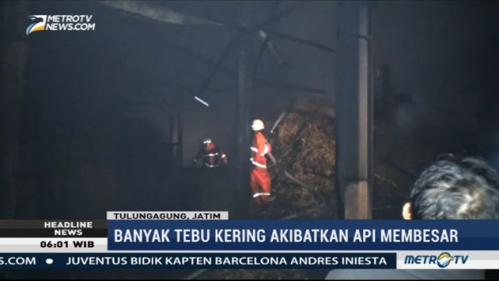 Pabrik Gula di Tulungagung Ludes Terbakar
