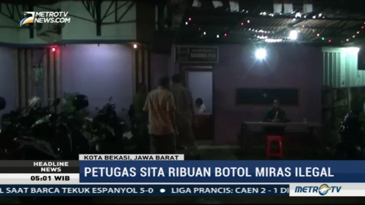 Petugas Gabungan Razia Tempat Hiburan Malam di Kota Bekasi