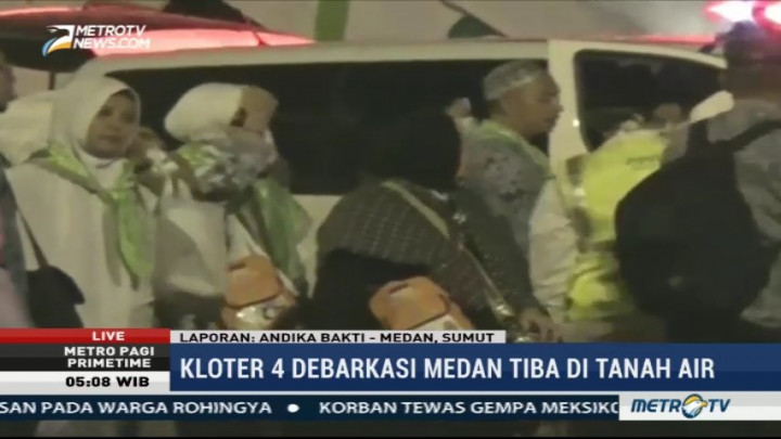 Kloter 4 Debarkasi Medan Tiba di Bandara Kualanamu