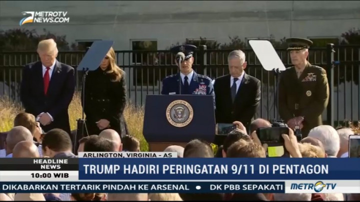Donald Trump Hadiri Peringatan 9/11 di Pentagon