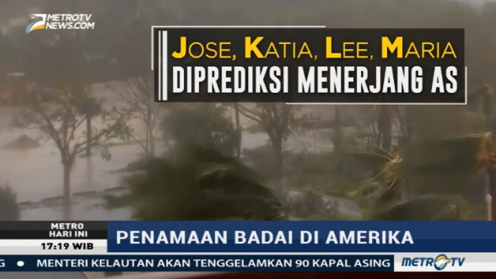 Pusat Badan Nasional AS Siapkan 21 Nama Badai Setiap Tahunnya