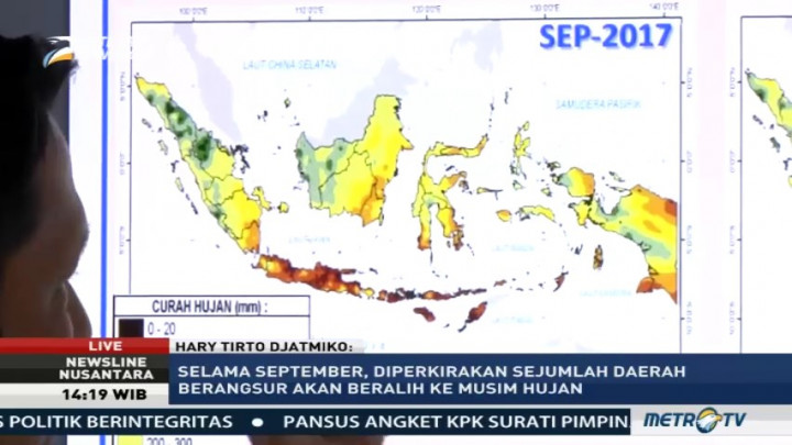 Sejumlah Daerah Beralih ke Musim Hujan Bulan Ini