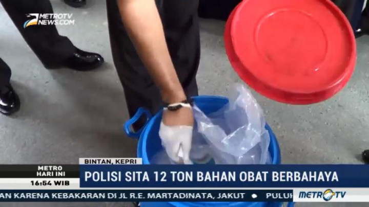 Polisi Gagalkan Penyelundupan 12 Ton Bahan Pembuatan PCC di Bintan