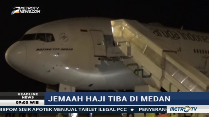Jemaah Haji Kloter 11 Debarkasi Medan Tiba di Tanah Air