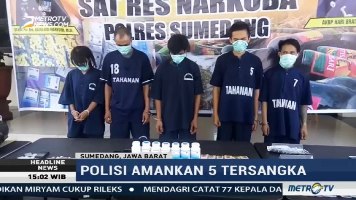 Polres Sumedang Tangkap Lima Pengedar Obat Terlarang