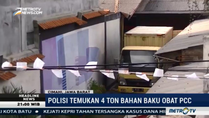 Polisi Temukan 4 Ton Bahan Baku Obat PCC di Cimahi
