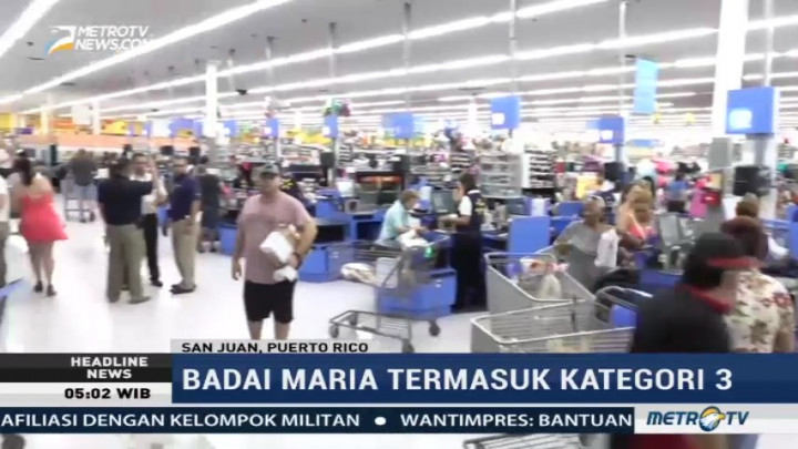 Warga Puerto Rico Bersiap Hadapi Badai Maria