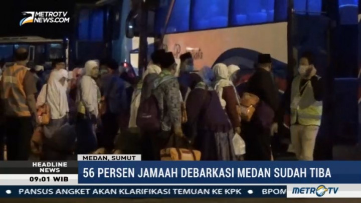 389 Haji Kloter 12 Debarkasi Medan Tiba di Tanah Air