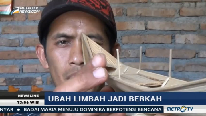 Pria di Semarang Ubah Limbah Bambu Jadi Miniatur Perahu