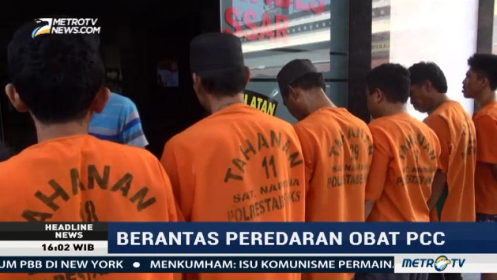 Polrestabes Makassar Tangkap 15 Tersangka Pengedar Obat PCC