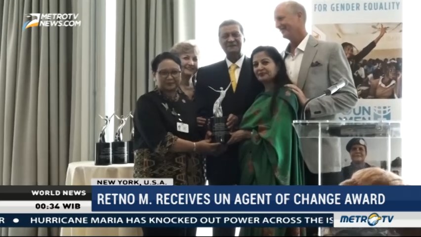Foreign Minister Retno Marsudi Receives UN Agent of Change award