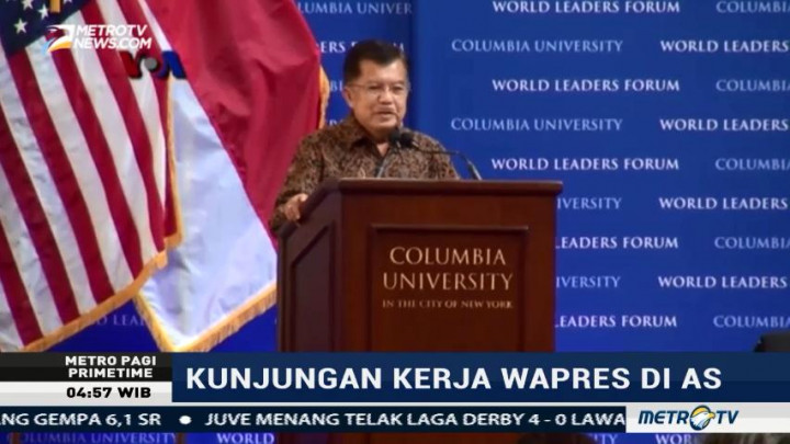 JK Pidato di Columbia University Bahas Keberagaman Indonesia