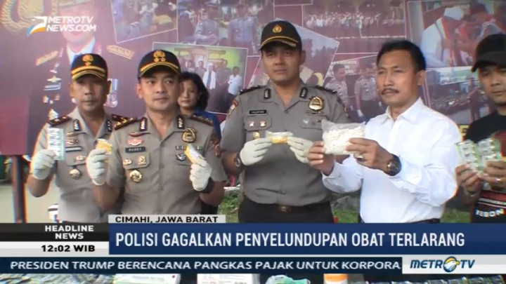Polres Cimahi Gagalkan Penyelundupan Obat Terlarang asal Makassar