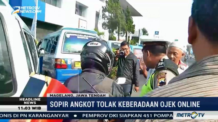 Ratusan Sopir Angkot di Magelang Mogok Massal Tolak Transportasi Online